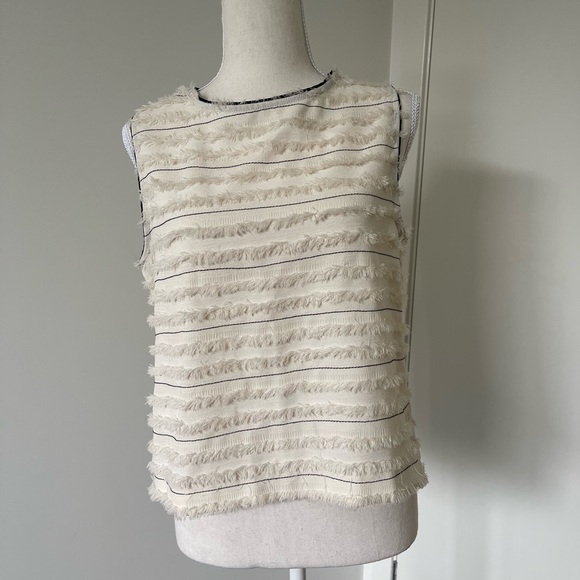 Zara Tops - Zara tank shirt with fringe detail size M